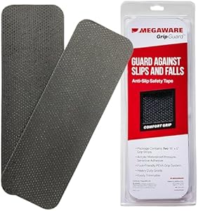 MEGAWARE KEELGUARD - Anti-Slip Comfort Grip Tape - 2 Pack - Pre-Cut Safety Tape for Trailer Fenders and Steps - Prevents Slips and Falls (15 x 5 Inches) MEGAWARE KEELGUARD