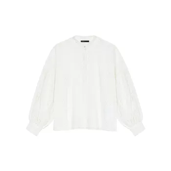 Белая хлопковая блузка с вышивкой Maje