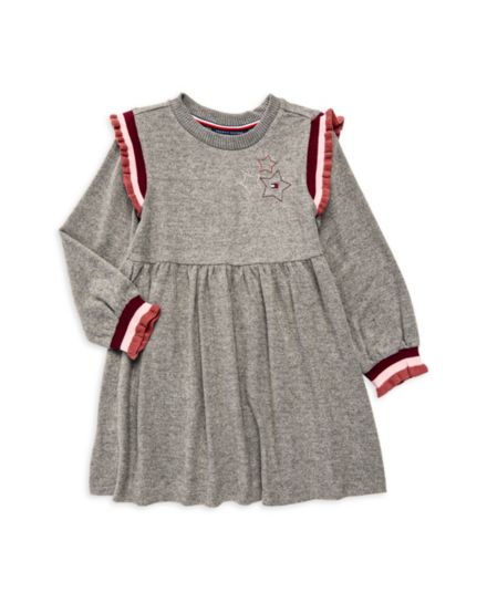 Платье трапециевидной формы с мелкими рюшами для маленьких девочек Tommy Hilfiger