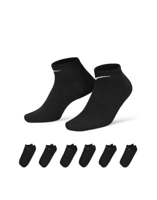 Nike Training Everyday Lightweight 6 pack no show socks in black Nike