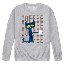 Men's Pete the Cat Pete With Coffee Fleece Sweatshirt Pete the Cat