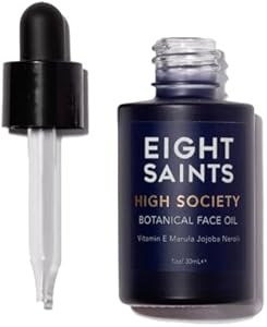 Eight Saints High Society Botanical Face Oil, Natural and Organic Anti Aging Facial Oil with Jojoba Oil, Vitamin E Oil, Marula Oil, and Neroli Oil, 1 Ounce Eight Saints