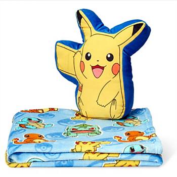 Pokemon Pikachu Cute Silk Touch Throw Blanket 40X50 inches and Hugger Set 11 inches The Northwest