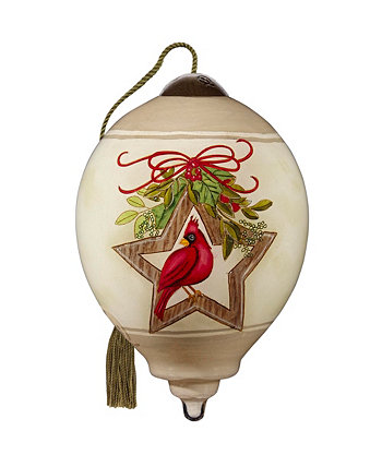 Ne'Qwa Art 7221127 Starry Winter Cardinal Hand-Painted Blown Glass Ornament Precious Moments