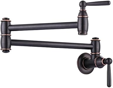 Pot Filler Faucet Antique Bronze, ARCORA Modern Pot Filler Wall Mount Kitchen Folding Faucet 2 Handle with Double Joint Swing Arms Brass Stove Faucet ARCORA