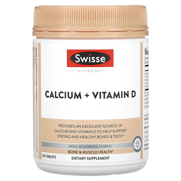 Ultiboost, Кальций + витамин D, 250 таблеток Swisse