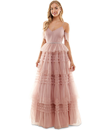 Плиссированное сетчатое многоуровневое платье для юниоров, созданное для Macy's Say Yes to the Prom