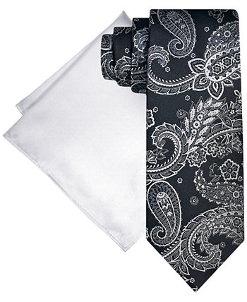 Мужской комплект с галстуком и однотонным нагрудным платком с рисунком пейсли Steve Harvey