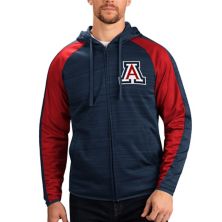 Men's G-III Sports by Carl Banks Navy Arizona Wildcats Neutral Zone Raglan Full-Zip Track Jacket Hoodie In The Style