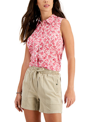 Женская хлопковая рубашка без рукавов с цветочным принтом Tommy Hilfiger