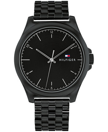Мужские кварцевые часы из нержавеющей стали черного цвета, 42 мм Tommy Hilfiger