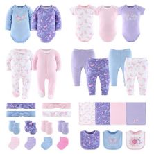 The Peanutshell Newborn Layette Gift Set For Girls, Purple Pink Butterfly, 30 Essential Pieces, The Peanutshell