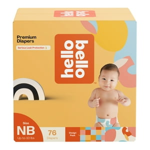 Hello Bello Premium Baby Diapers, Infant Size NB Honeysuckle 76ct (Select for More Options) Hello Bello