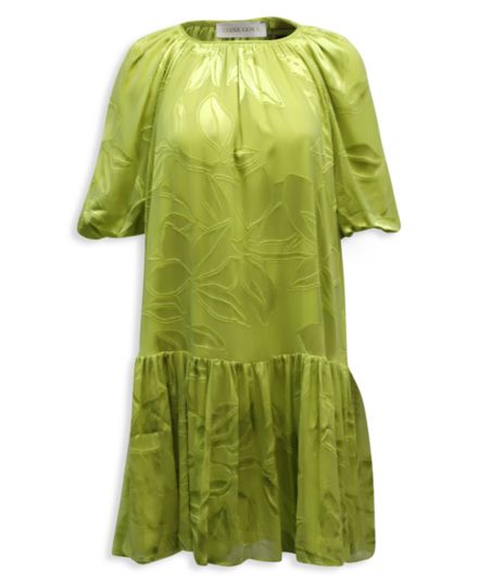 Stine Goya Pleated Lemon Mini Dress In Green Viscose STINE GOYA