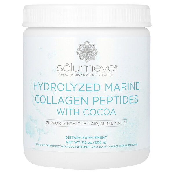 Гидролизованные пептиды морского коллагена с какао, 7,3 унции (206 г) Solumeve