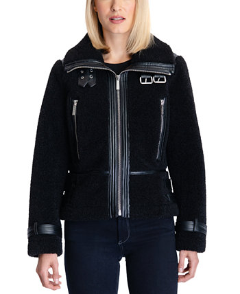 Женское флисовое байкерское пальто, созданное для Macy's Michael Kors