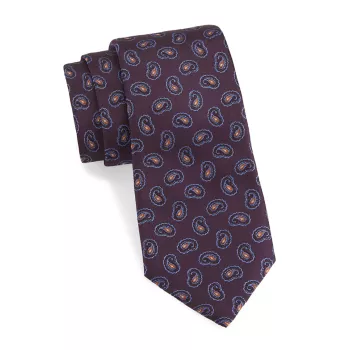 Шелковый галстук с пейсли ISAIA