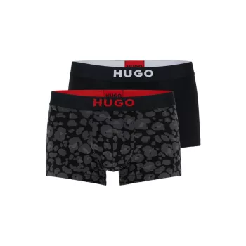 Две пары плавок из эластичного хлопка с поясами с логотипом HUGO BOSS