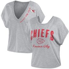 Women's WEAR by Erin Andrews Heather Gray Kansas City Chiefs Reversible T-Shirt WEAR by Erin Andrews