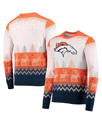 Мужской белый вязаный свитер Denver Broncos с большим логотипом Ugly Pullover Sweater FOCO