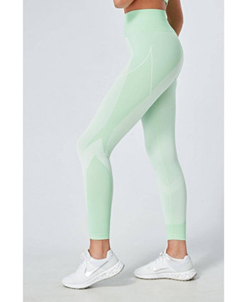 Recycled Colour Block Body Fit Legging - Green Twill Active