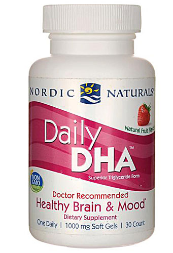Nordic Naturals Daily DHA™ Клубника — 1000 мг — 30 мягких желатиновых капсул Nordic Naturals