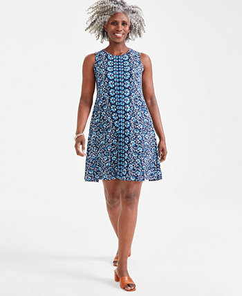 Женское трикотажное платье-шлёпанцы без рукавов с принтом, созданное для Macy's Style & Co
