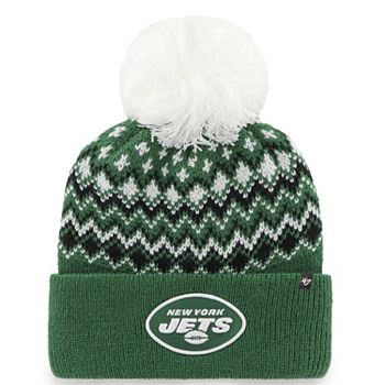 Women's '47 Green New York Jets Elsa Cuffed Pom Knit with Hat Unbranded