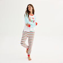Women's Tall Jammies For Your Families® Sweater Knit Mama Elf Top & Bottoms Pajama Set by Cuddl Duds® Cuddl Duds