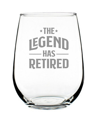 Подарки на пенсию The Legend Has Retired без бокала для вина, 17 унций Bevvee