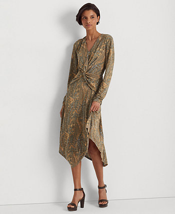 Платье из джерси с перекручиванием спереди Ralph Lauren