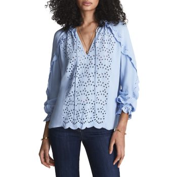 Flora Broderie-Lace Blouse REISS