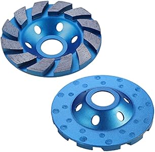 OCR 4" Concrete Turbo Diamond Grinding Cup Wheel Three Row Turbo Cup Disc Grinder for Angle Grinder 12 Segs Heavy Duty(Blue 12segs B) Ocr