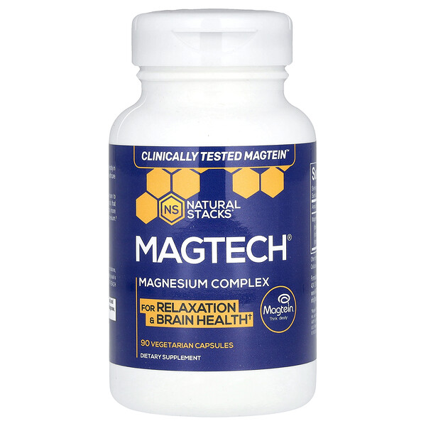 MagTech, Комплекс магния - 90 вегетарианских капсул - Natural Stacks Natural Stacks