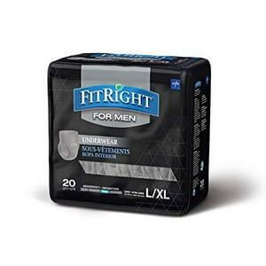 Medline - FIT23MLXL FitRight Incontinence Underwear For Men, Disposable Underwear with Heavy Absorbency, Large/XL, 20 Count FitRight