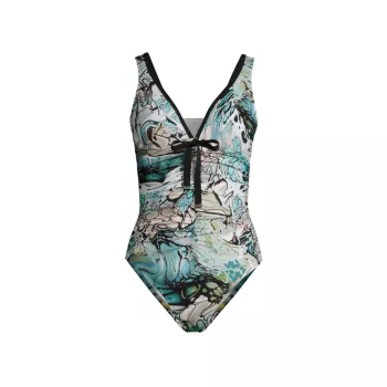 Printed One-Piece Swimsuit SHAN