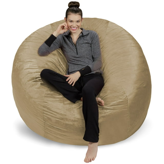 Sofa Sack Giant Microsuede Bean Bag Chair, Kids, Adults, 6ft, Camel Sofa Sack