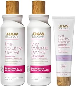 Raw Sugar Volume Revive Shampoo and Conditioner Set (18 Fl. Oz) + Not So Dry Shampoo, Formulated without Sulfates + Parabens, Cruelty Free & Vegan - 18 Fl. Oz. Raw Sugar