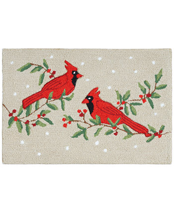 Nourison Cardinals on a Holly Branch Hand Hooked Accent Rug, 20" x 30" Nourison Home