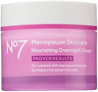 No7 Menopause Skincare Nourishing Overnight Cream (Крем) - Hydrating Hyaluronic Night Cream for Dry, Sensitive Menopausal Skin - Skin Firming Lipids, Ceramides + Soy Isoflavones (50 ml) No7