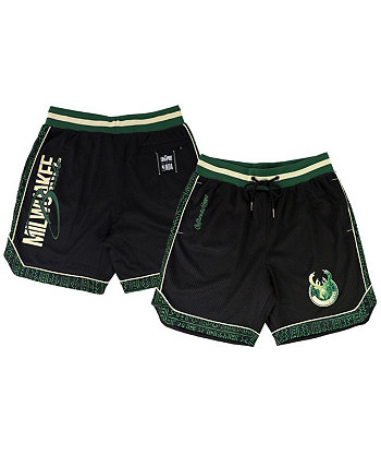 Men's and Women's NBA x Black Milwaukee Bucks Culture and Hoops Double Mesh Shorts Two Hype
