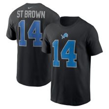 Men's Nike Amon-Ra St. Brown Black Detroit Lions Player Name & Number T-Shirt Nitro USA