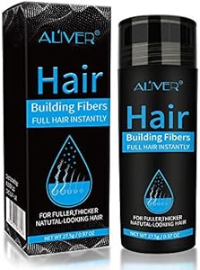 ALIVER Hair Fibers for Thinning Hair for Women & Men, Extra Spray Applicator, Black, 27.5 Gr Hair Powder Bald Spot Cover Up, Instantly Hair Filler, Undetected & Natural ALIVER