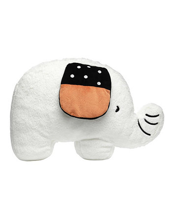 Patchwork Jungle Pillow Plush White Elephant Stuffed Animal Toy Lambs & Ivy