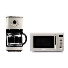 Haden Heritage 12 Cup Programmable Coffee Maker with Countertop Microwave, Putty Haden