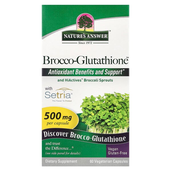 Brocco-Glutathione, 500 мг, 60 растительных капсул - Nature's Answer Nature's Answer