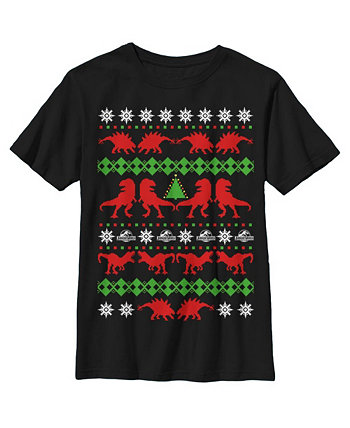 Boy's Jurassic World Ugly Christmas T.Rex  Child T-Shirt NBC Universal
