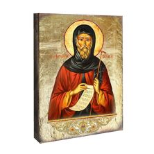 G.Debrekht Saint Antoni Wooden Gold Plated Religious Christian Sacred Icon Inspirational Icon Décor G.DeBrekht