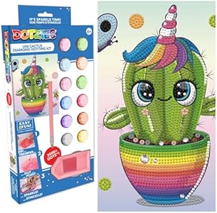 Diamond Dotz Uni Cactus Diamond Painting Kits for Adults - Diamond Art Kits a Relaxing Creative Craft Kit with Dotz Gems 9.1x9.1 Diamond Dotz