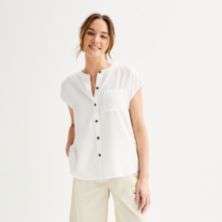 Женская универсальная рубашка «летучая мышь» Sonoma Goods For Life® на пуговицах спереди SONOMA
